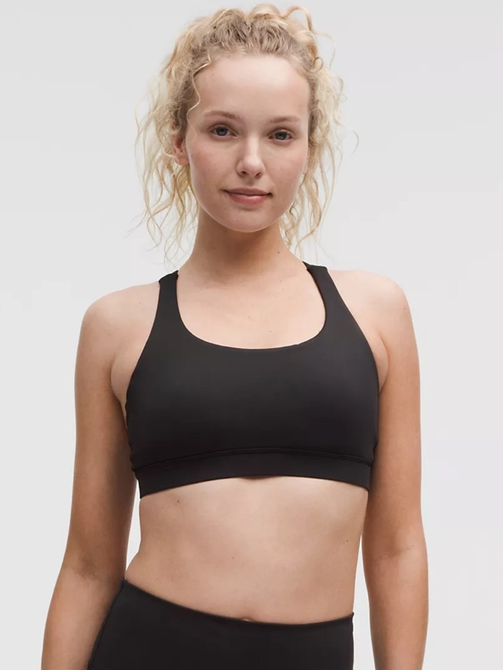 lululemon athletica Black Scoop-Front Sports Bra